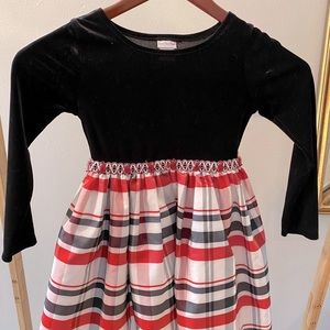 Christmas velvet and plaid dress